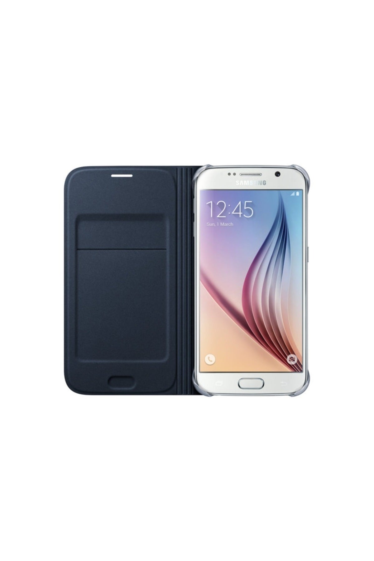 Samsung Galaxy S6 Flip Wallet Deri Orjinal Lacivert- Ef-wg920pbe Siyah Kılıf