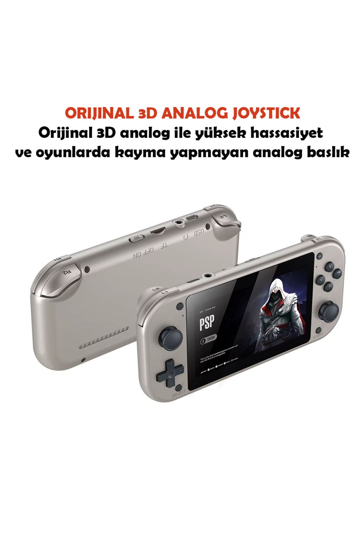 M17 4.3inç Psp Ve Playstation 1 Oyun Yüklü 10000+ Oyunlu Retro Arcade Oyun Konsolu Siyah