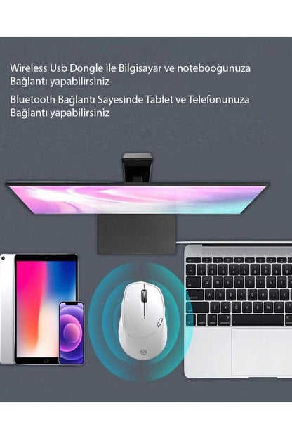 Asus Ms012 2,4gh Wireless Bluetooth Kablosuz Mouse Beyaz Macbook Uyumlu