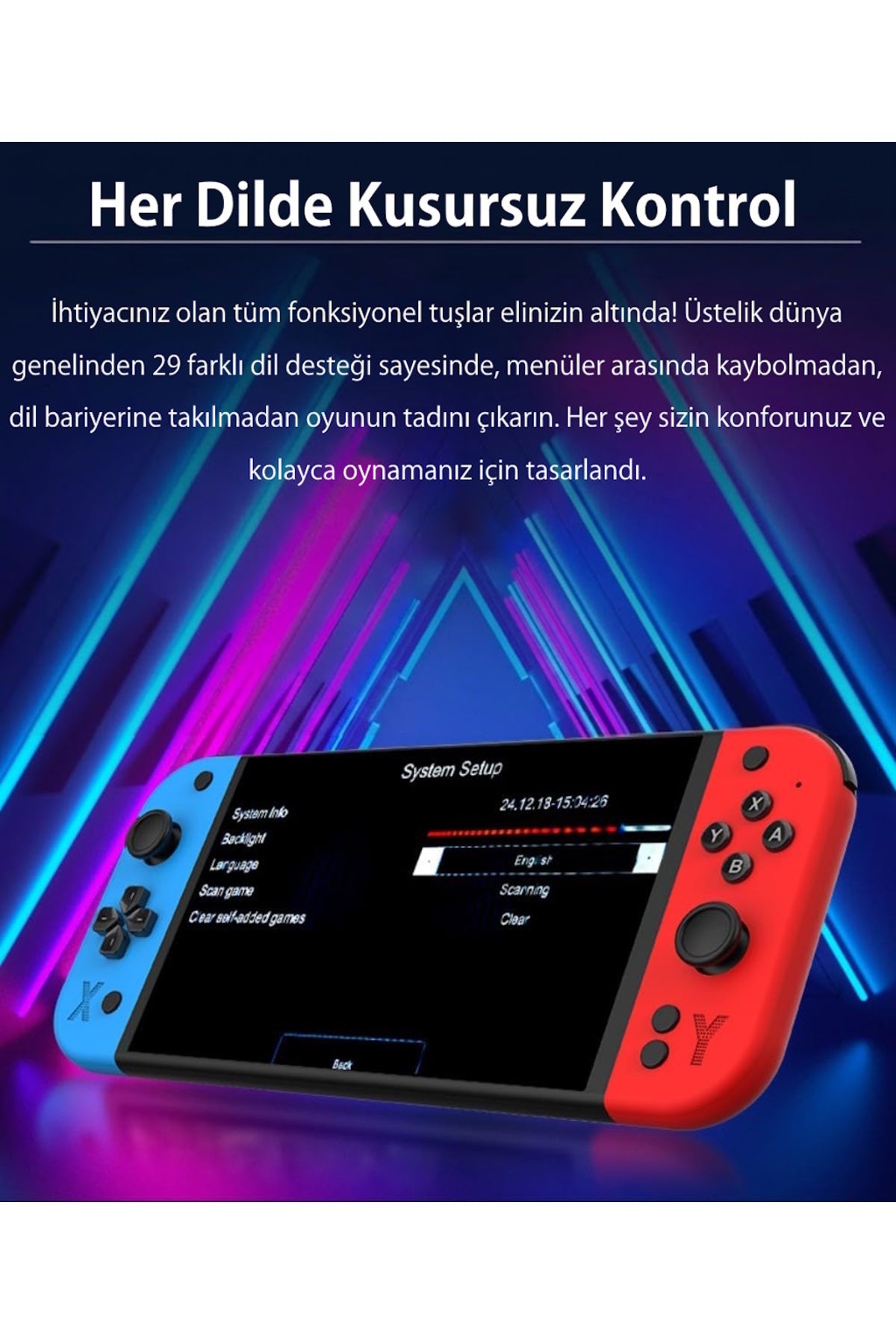 G90 7 İnç IPS HD Ekran Oyun Konsolu Linux İşletim ve Çoklu Sistem Emülatörü Arcade Oyun Konsolu