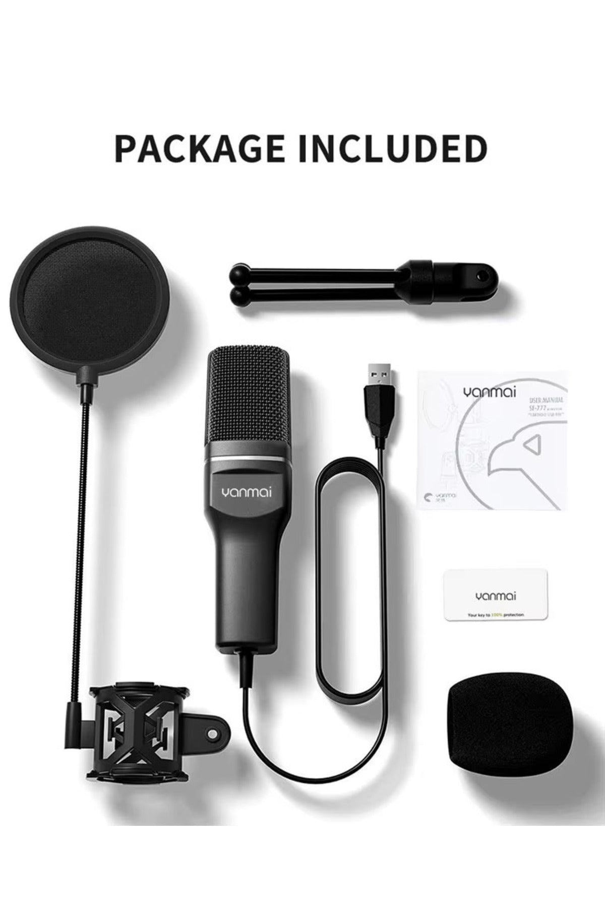 Sf-777 Kayıt Condenser Pop Filtre Kardioid Mikrofon + Tripod