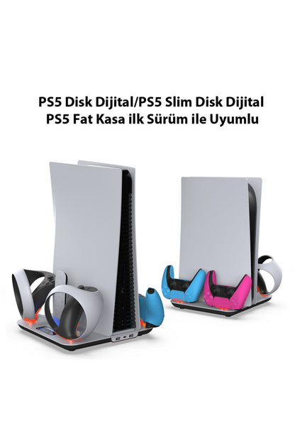 Tp5-3550 Ps5 Disk Dijital/ps5 Slim Disk Ve Ps Vr2 Uyumlu Multifonksiyonel Şarj Standı
