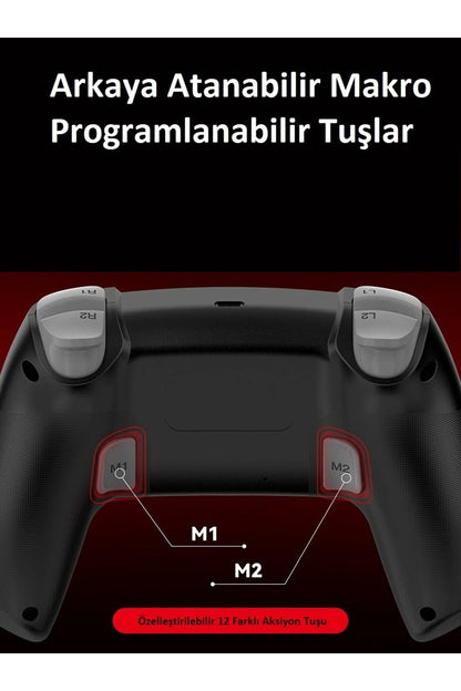 Kablosuz Wireless Ps4 Android Apple Uyumlu iOS Switch Pc Six-axis Oyun Kolu Joystick Mavi