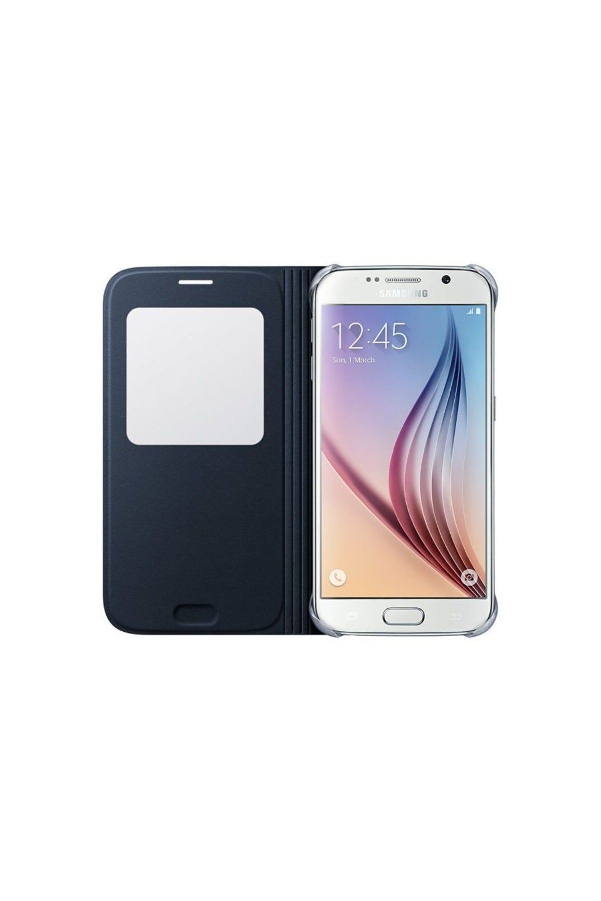 Samsung Galaxy S6 Uyku Modlu Pencereli Fabric Kılıf