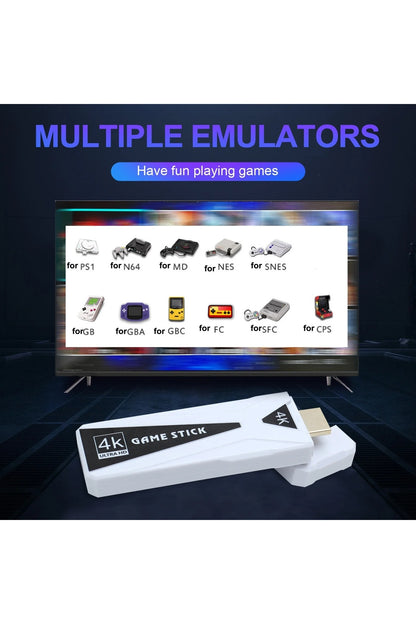 M10 Hdmı 4k Kablosuz Tv Stick 10000+oyun Android Retro Oyun Konsolu Siyah