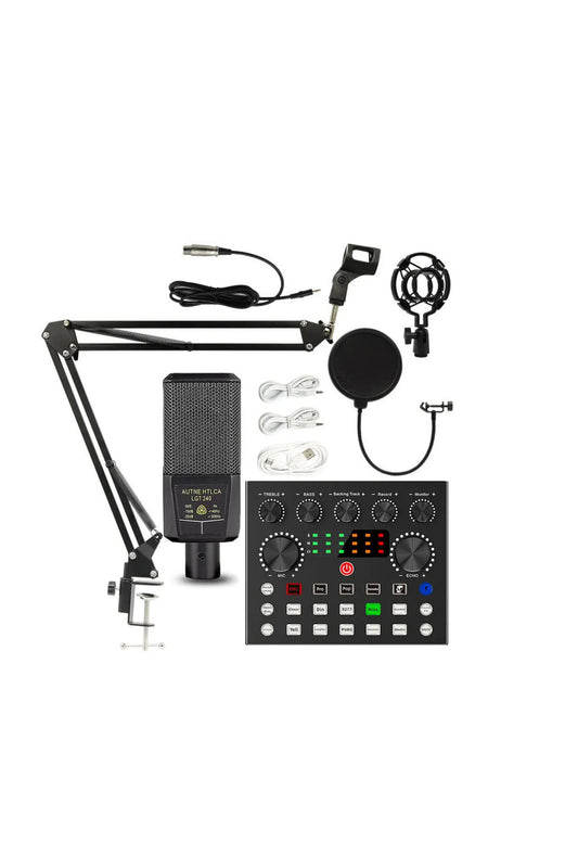 Lgt240 Filtreli Condenser Mikrofon V8s Live Plus Ses Kartı Ve Standlı Set