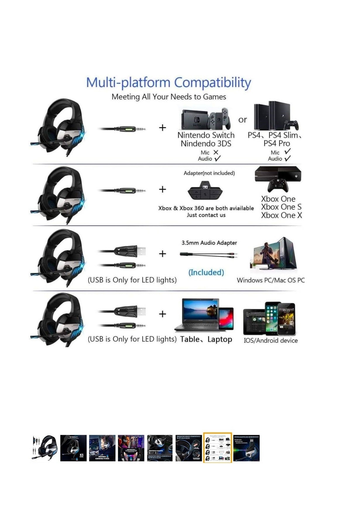 Professional Gaming Headset Onıkuma Siyah
