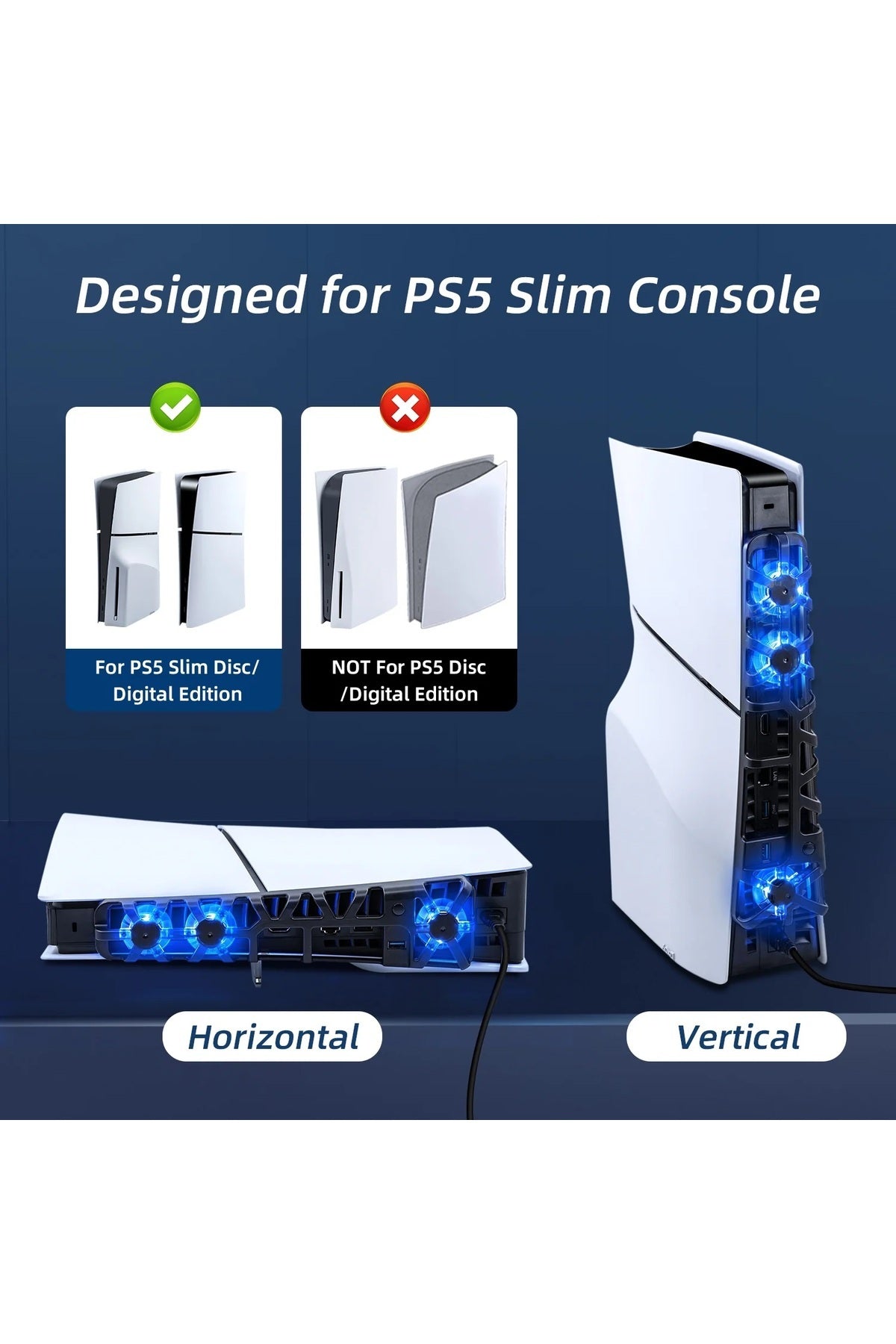 Tp5-3538s Ps5 Slim Disk Ps5 Slim Dijital Uyumlu Hız Ayarlı Rgb Arka Soğutucu Fan