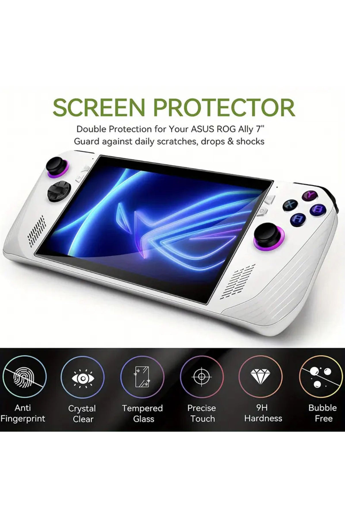Ekran koruyucu  ROG Ally X uyumlu [7 inç]  Nano 9H Cam Ekran Koruyucu-2 Adet