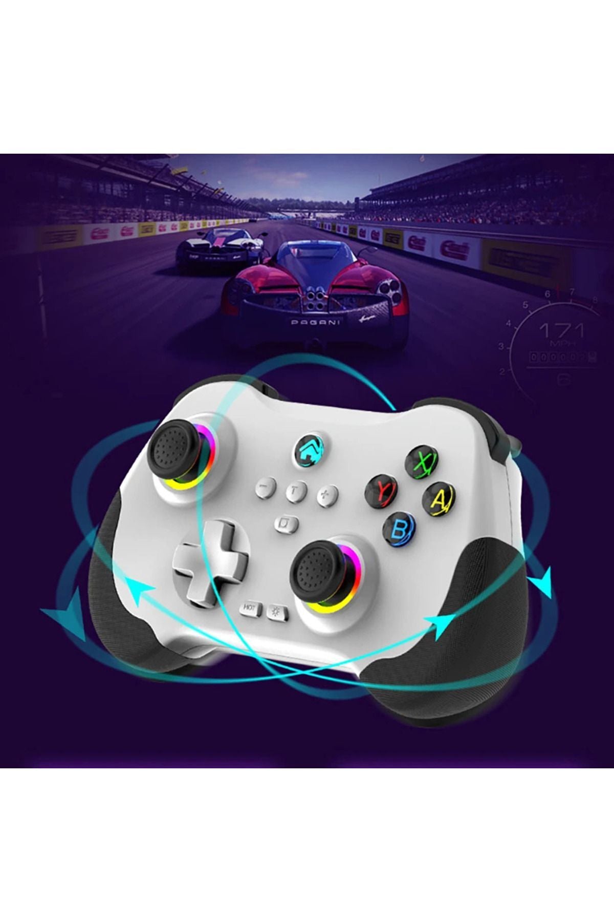 Z01 Pc/ps4/ps3/Apple Uyumlu iOS/switch/android Telefon Tv Tablet Titreşimli Rgb Bluetooth Joystick Gamepad Yeşil