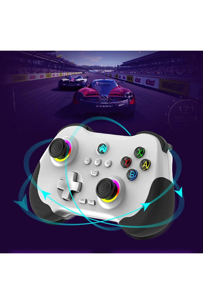 Z01 Pc/ps4/ps3/Apple Uyumlu iOS/switch/android Telefon Tv Tablet Titreşimli Rgb Bluetooth Joystick Gamepad Yeşil