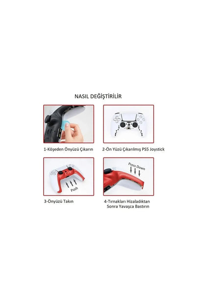 PS5 Dualsense Kontroller Dekoratif Kaplama-analog Koruyucu Hediyeli