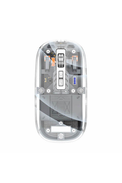 FMOUSE M133 Şeffaf Kablosuz Bluetooth Mouse Üç Modlu Sessiz Şarj Edilebilir