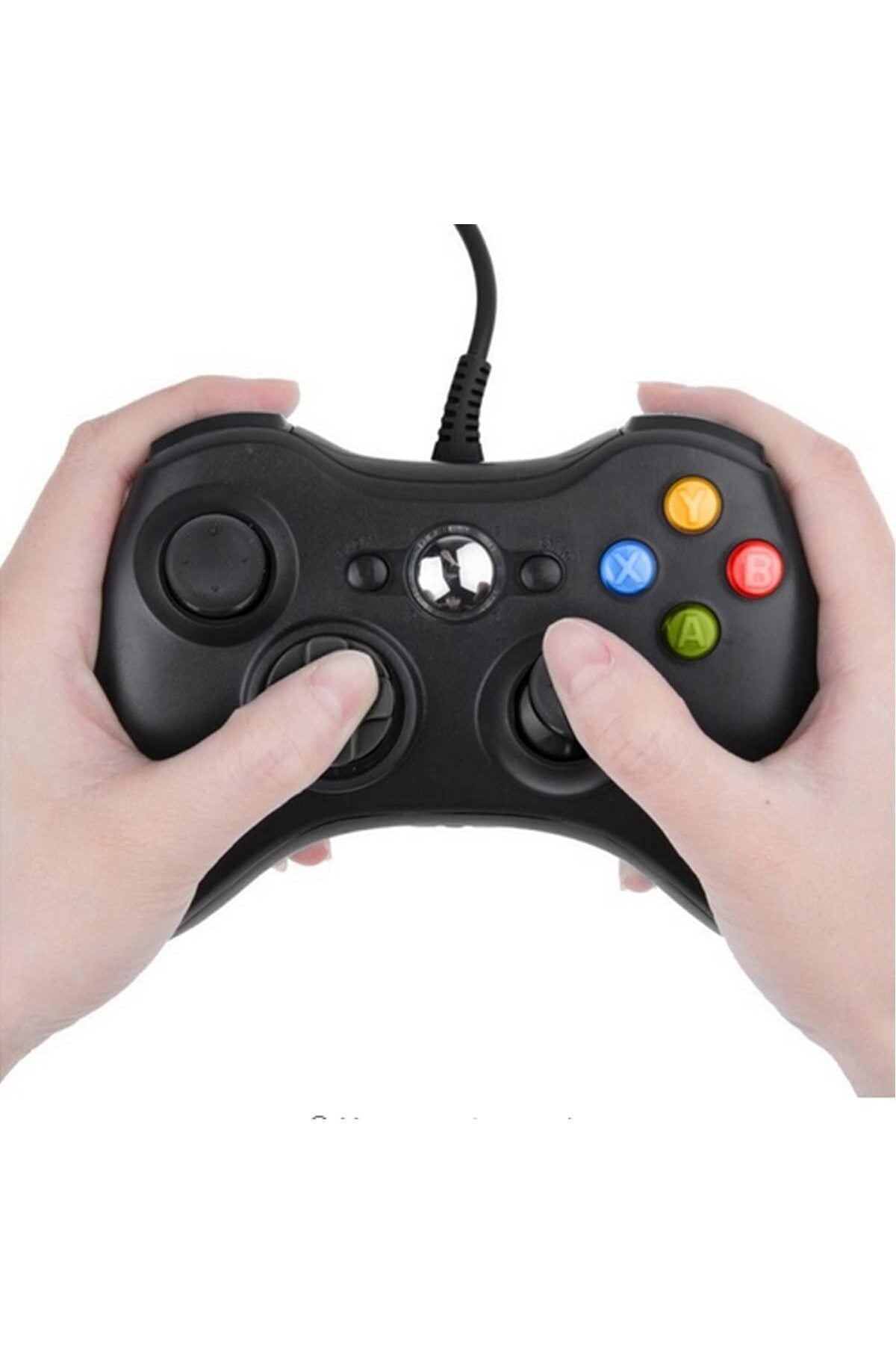 360 Usb Kablolu Oyuncu Kontroller Geliştirilmiş Ergonomik Tasarım Siyah