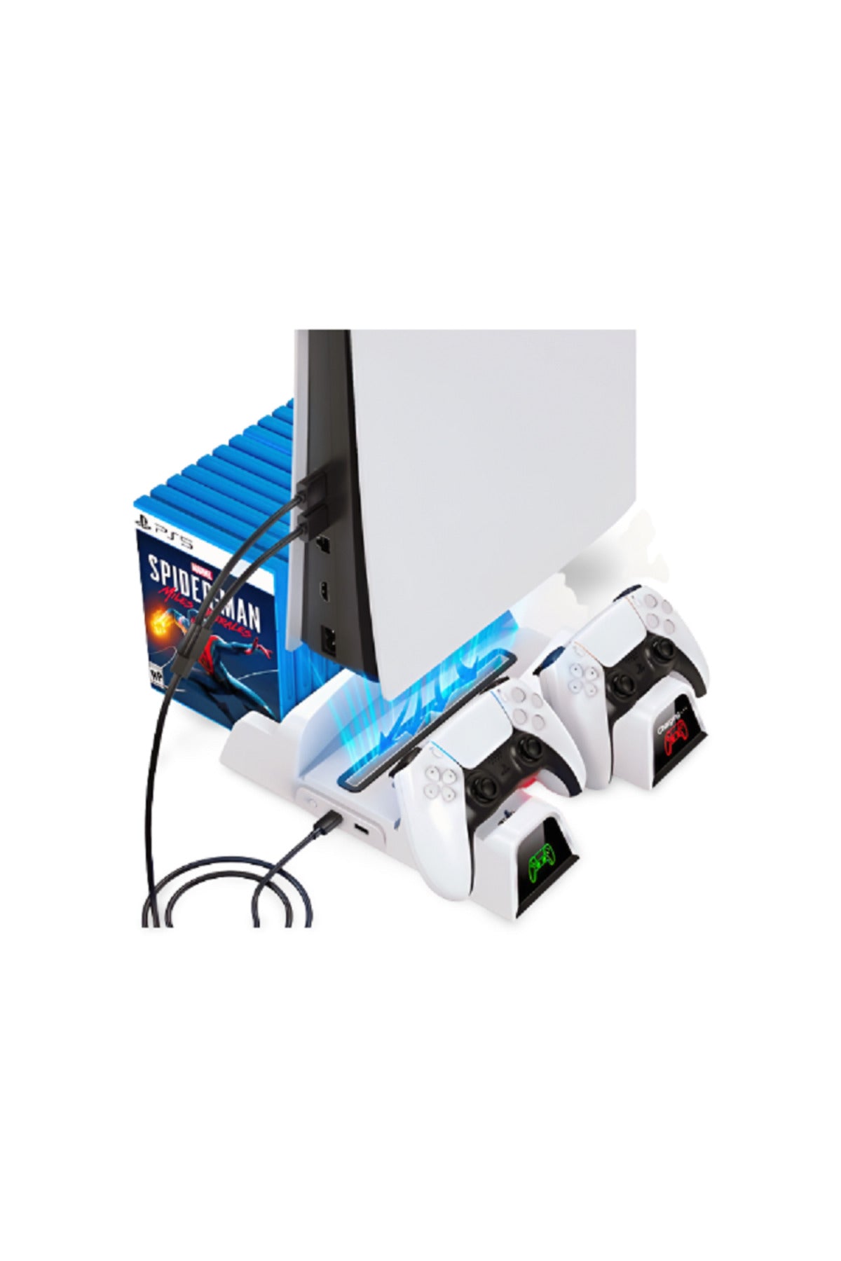 Iv-p5235 Multifonksiyonel Ps5 Disk/ps5 Dijital Uyumlu Led Göstergeli Şarj Stand Soğutucu Fan