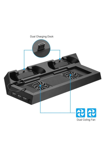 Ps4 Fat-ps4 Slim-ps4 Pro Joystick Kol Şarjlı Multifonksiyonel Fanlı Dikey Stand
