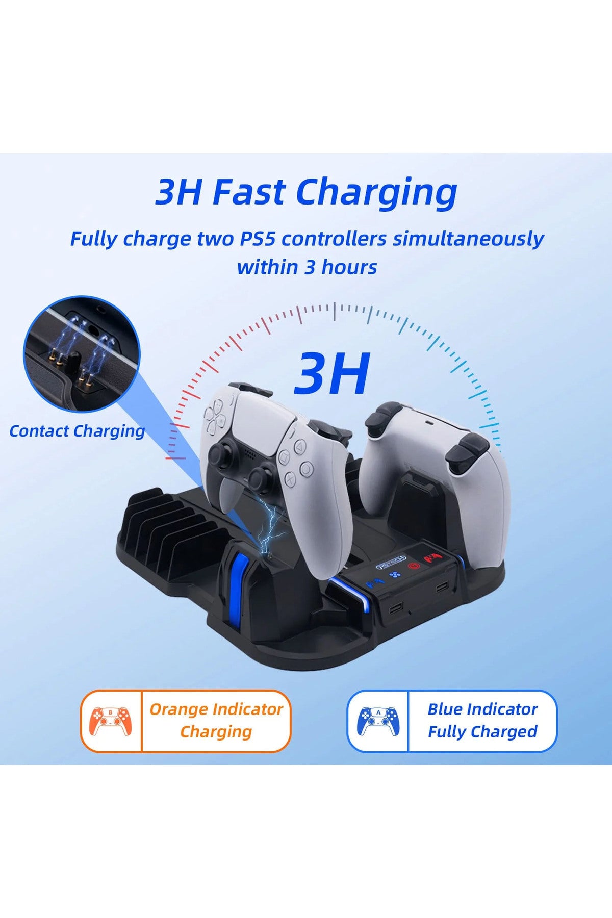 Pg-tech Gp-521 Ps5 Slim Disk/ps5 Slim Dijital Uyumlu Multifonksiyonel Soğutucu Fan Şarj Stand Siyah