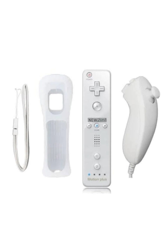 Nintendo Wii 2in1 Motion Plus Remote Kontroller + Nunchuk Kontroller Set Beyaz