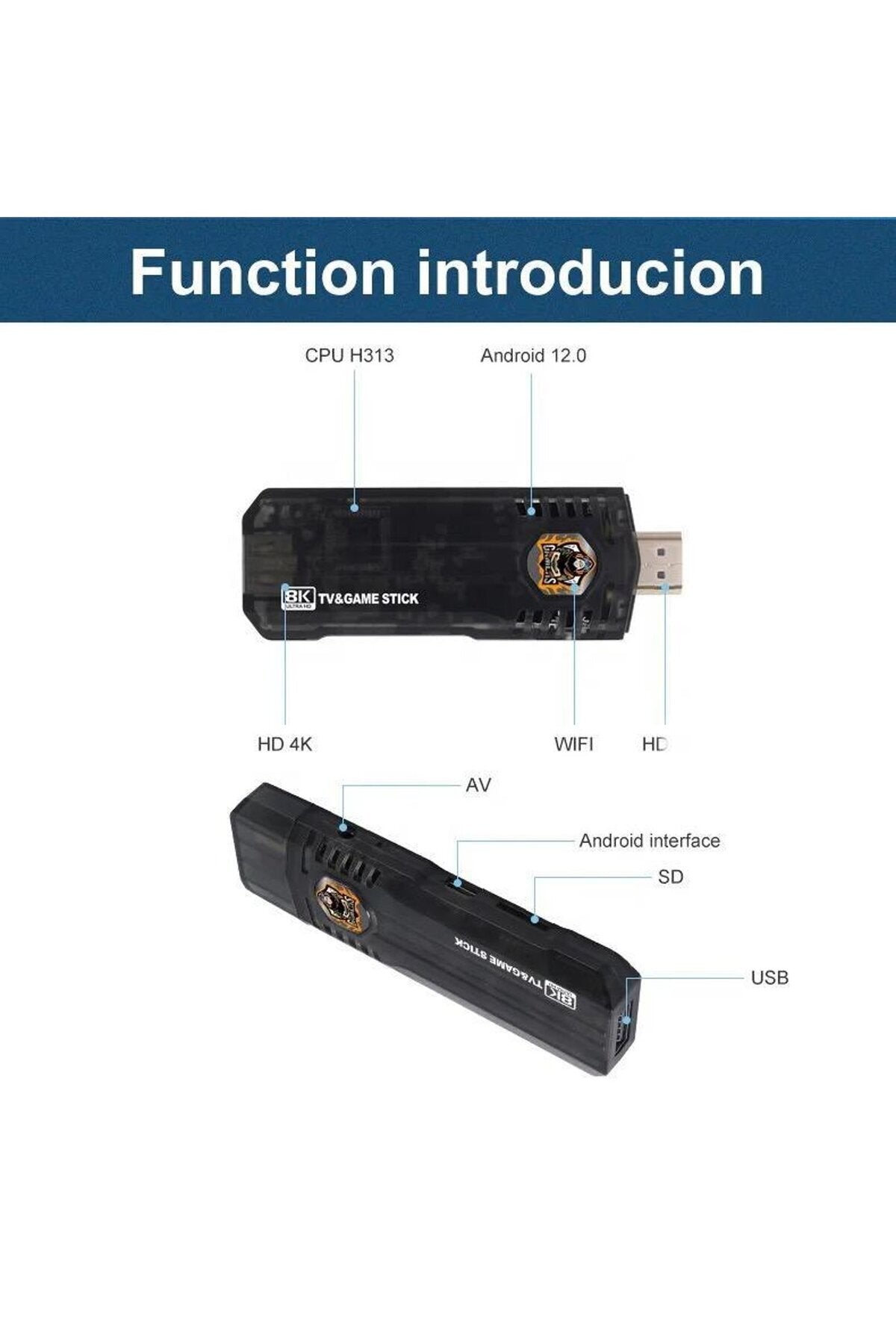X8 Hdmı 4k Stick 64gb 10.000 Oyunlu Android Retro Tv Oyun Konsolu