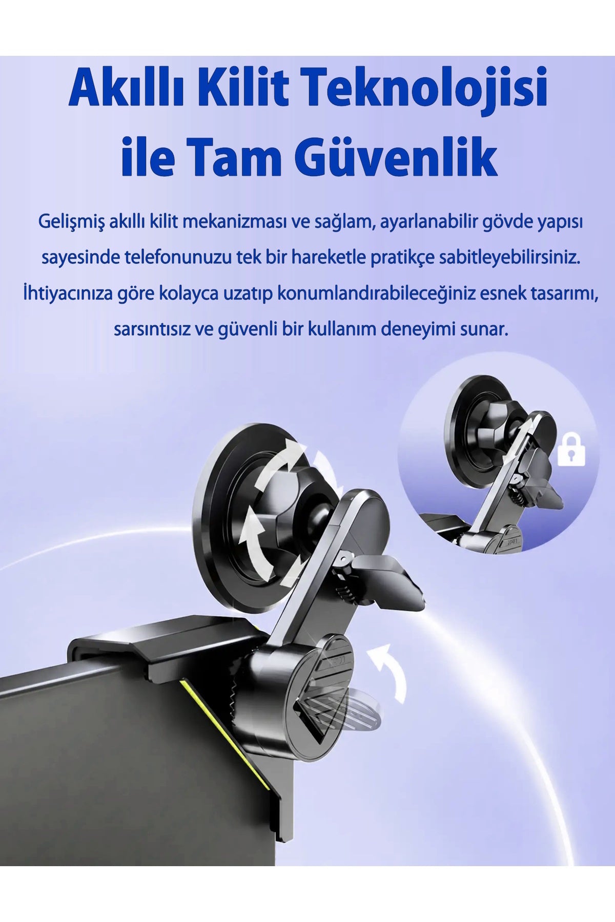 Teleskopik Manyetik Araç Ekranı & Monitör Telefon Tutucu - TC03