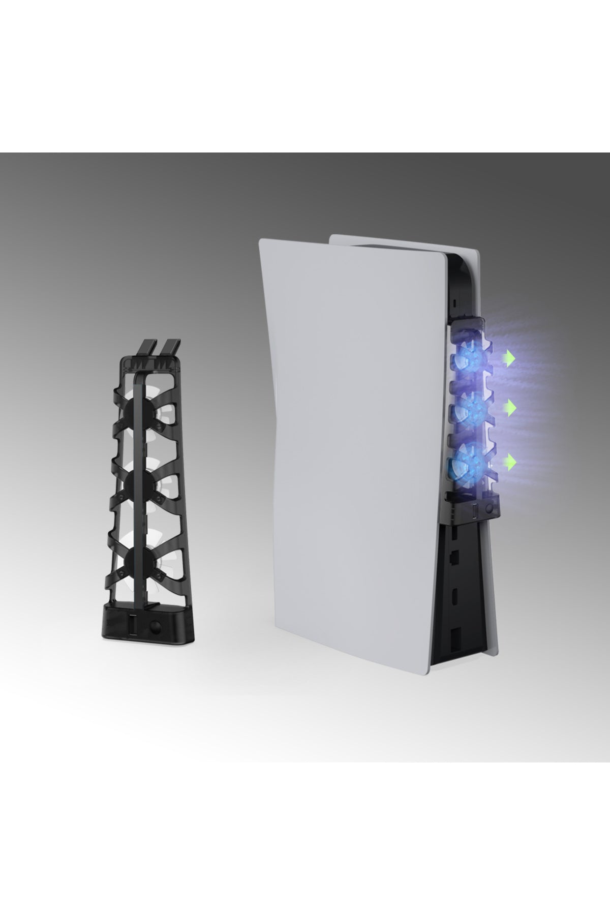 Tp5-1523 Ps5 İçin Led Işıklı Hız Ayarlı Soğutma Fanı Siyah