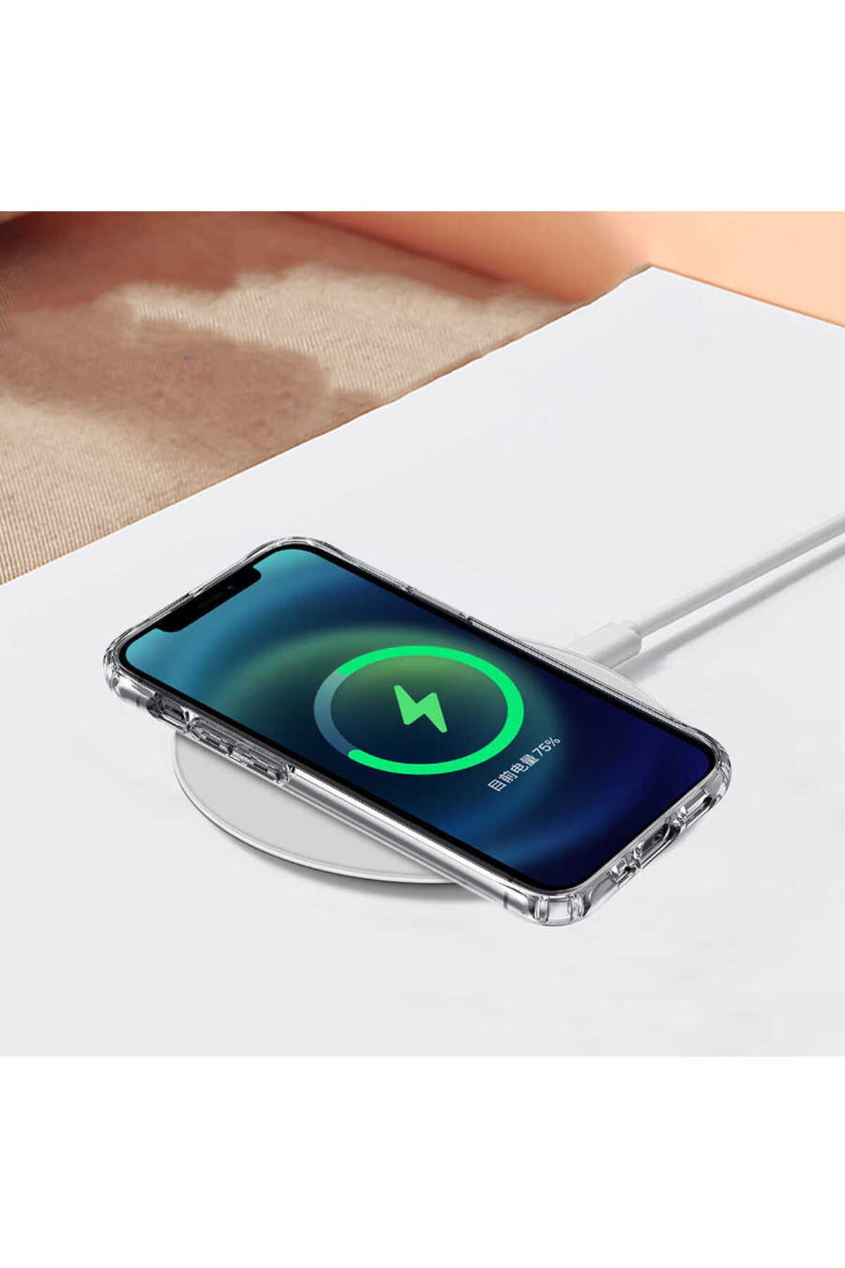 Apple Uyumlu iPhone 12 Pro Kılıf Tacsafe Wireless Kapak Siyah Kılıf