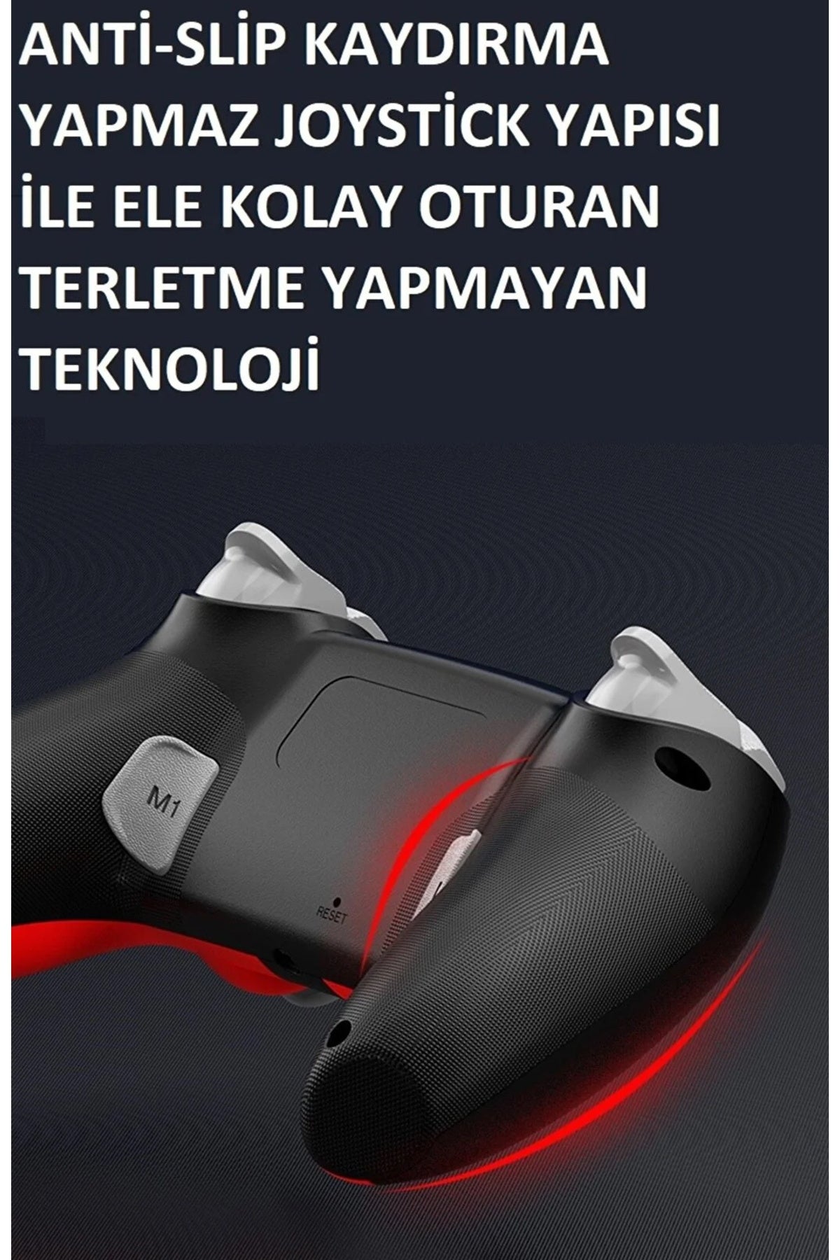 Kablosuz Wireless Ps4 Android Apple Uyumlu iOS Switch Pc Six-axis Oyun Kolu Joystick Mavi