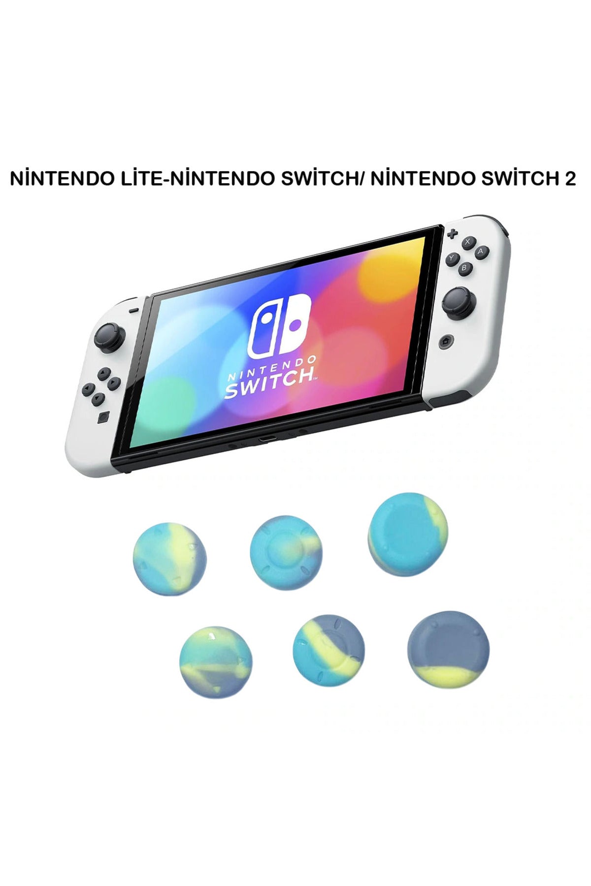 Nintendo Switch Oled Ve Switch 2 Yükselticili Analog Silikon Koruyucu Seti