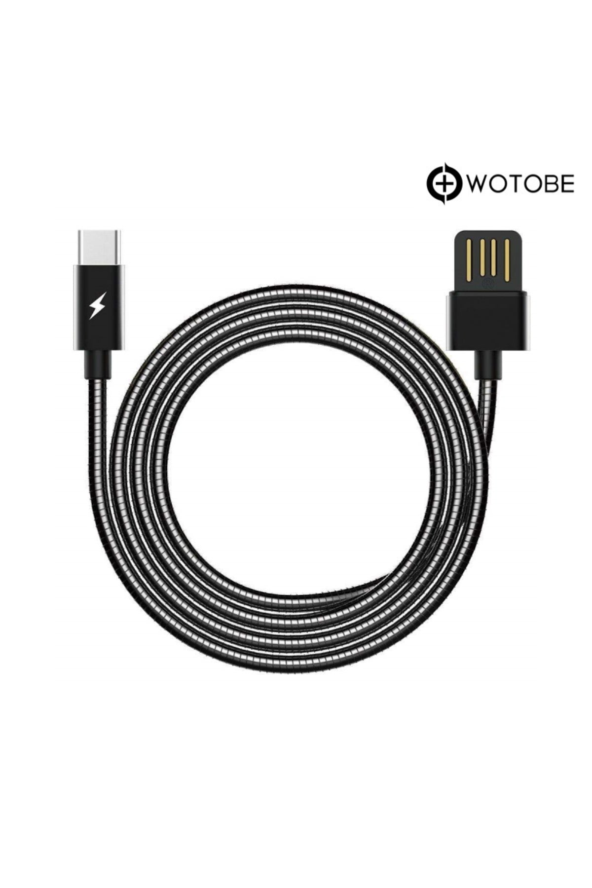 Usb Type-c Çelik Spiralli Şarj Data Kablosu