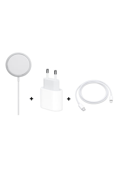 3 In 1 Apple Uyumlu iPhone 12 Serisi Magsafe Şarj Ve 20w Pd Hızlı Şarj Seti