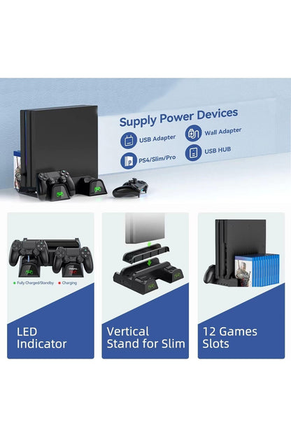 Tp4-882c Multi Fonksiyonel Tüm Ps4 Modeller İle Uyumlu Soğutma Ve Şarj İstasyonu