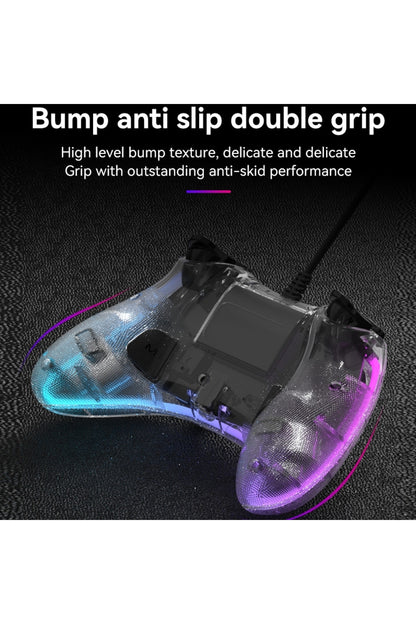 Işıklı Pc Android Telefon Tablet Ps4 Switch Uyumlu Kablolu Gamepad