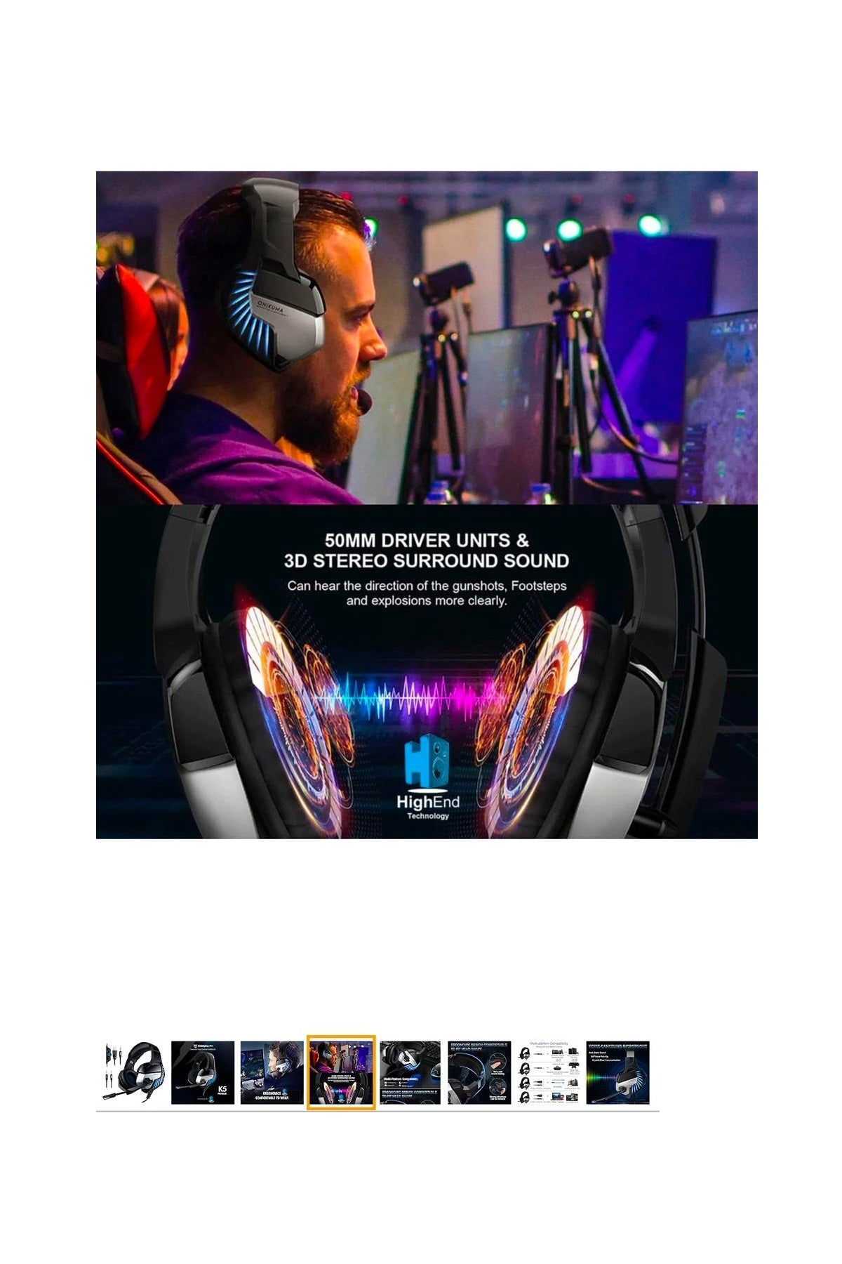 Professional Gaming Headset Onıkuma Siyah