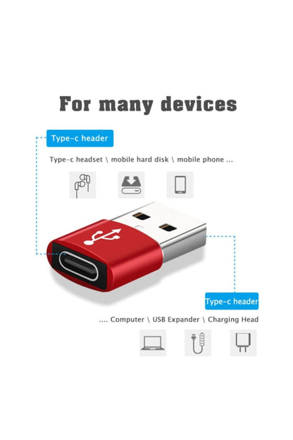 Erkek Usb To Dişi Type-c Çevirici Data Otg Adaptör Dönüştürücü