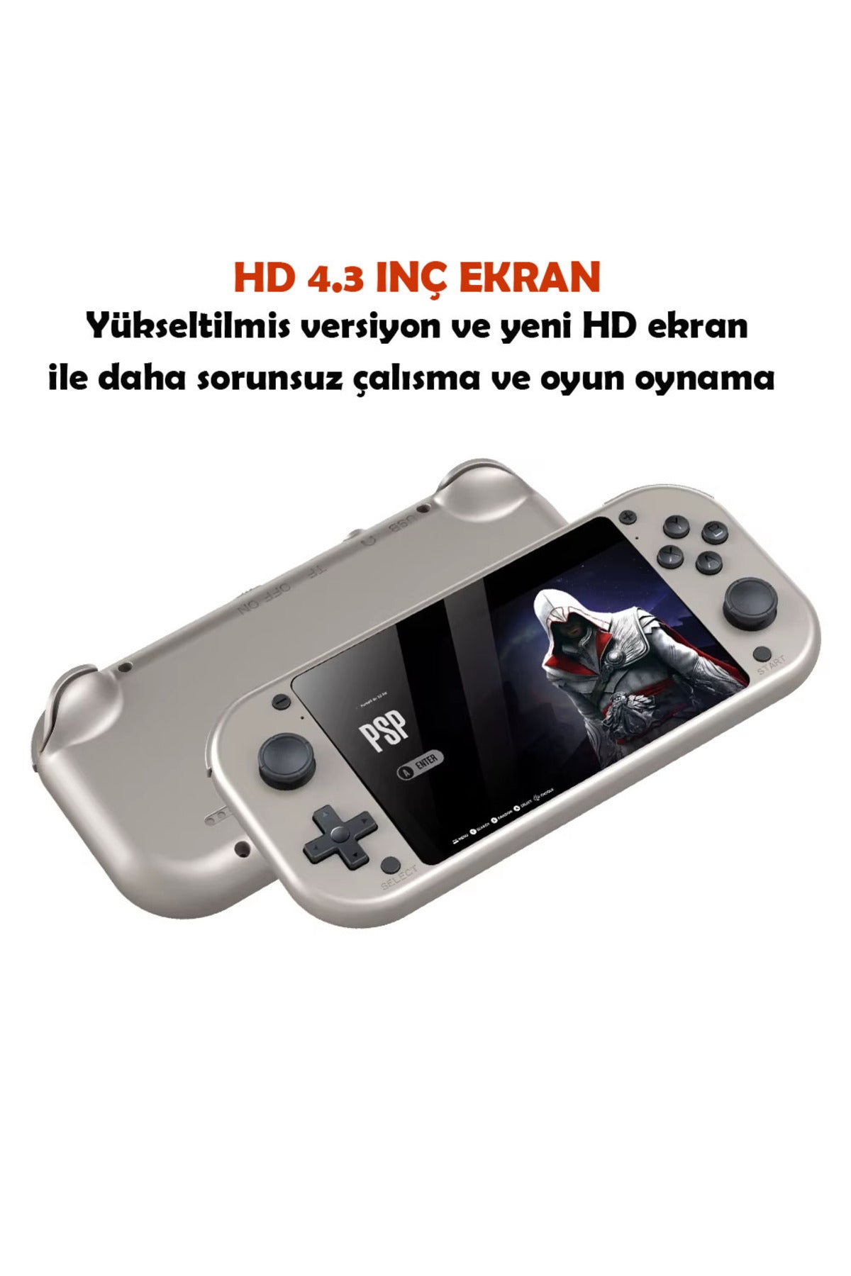 M17 4.3inç Psp Ve Playstation 1 Oyun Yüklü 10000+ Oyunlu Retro Arcade Oyun Konsolu Siyah