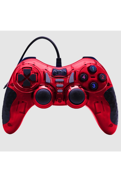 Pc Uyumlu Usb Dual Shock Titreşimli Joystick Oyun Kolu-cfl-2586 Kırmızı