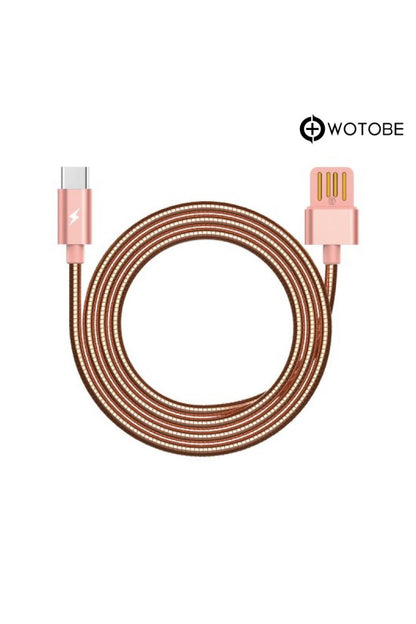 Usb Type-c Çelik Spiralli Şarj Data Kablosu