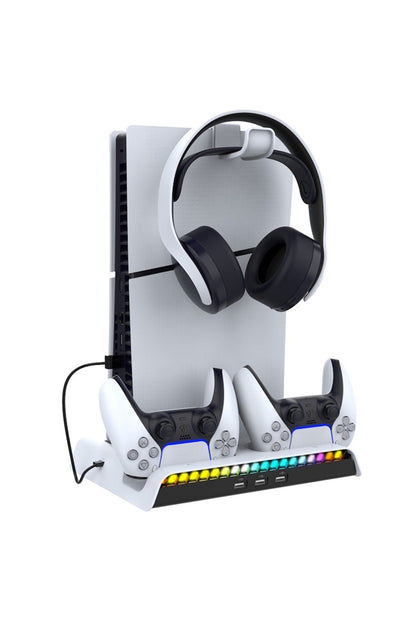 PS5 Pro/PS5 Slim Uyumlu RGB Şarj İstasyonlu Soğutucu Stand - PG-P5S006