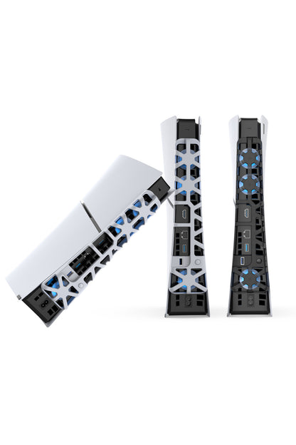 Tp5-3538 Ps5 Slim İçin Led Işıklı Kademeli Güçlü Soğutma Fanı Beyaz