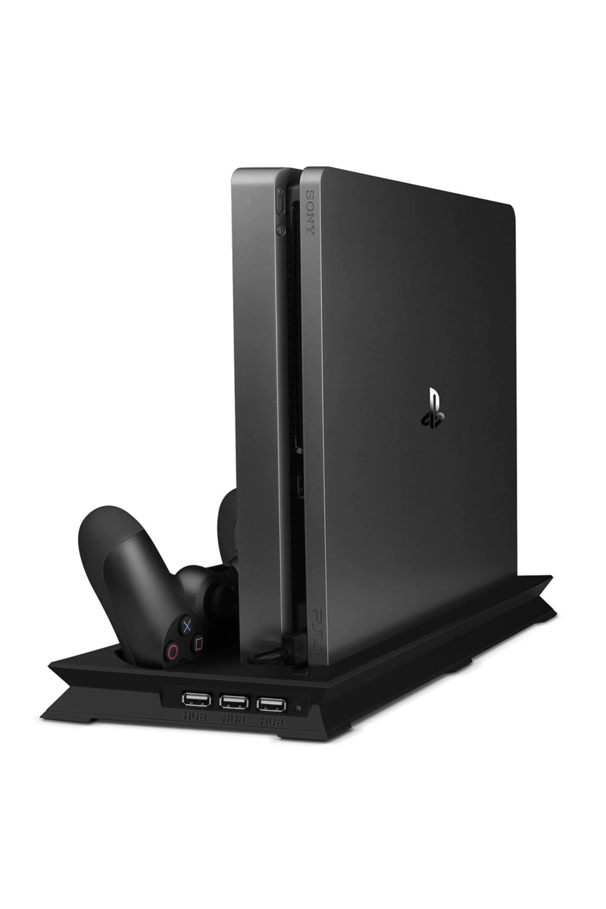 Ps4 Slim Multi Fonksiyonel Fanlı Ve Gamepad Şarjlı Stand Siyah