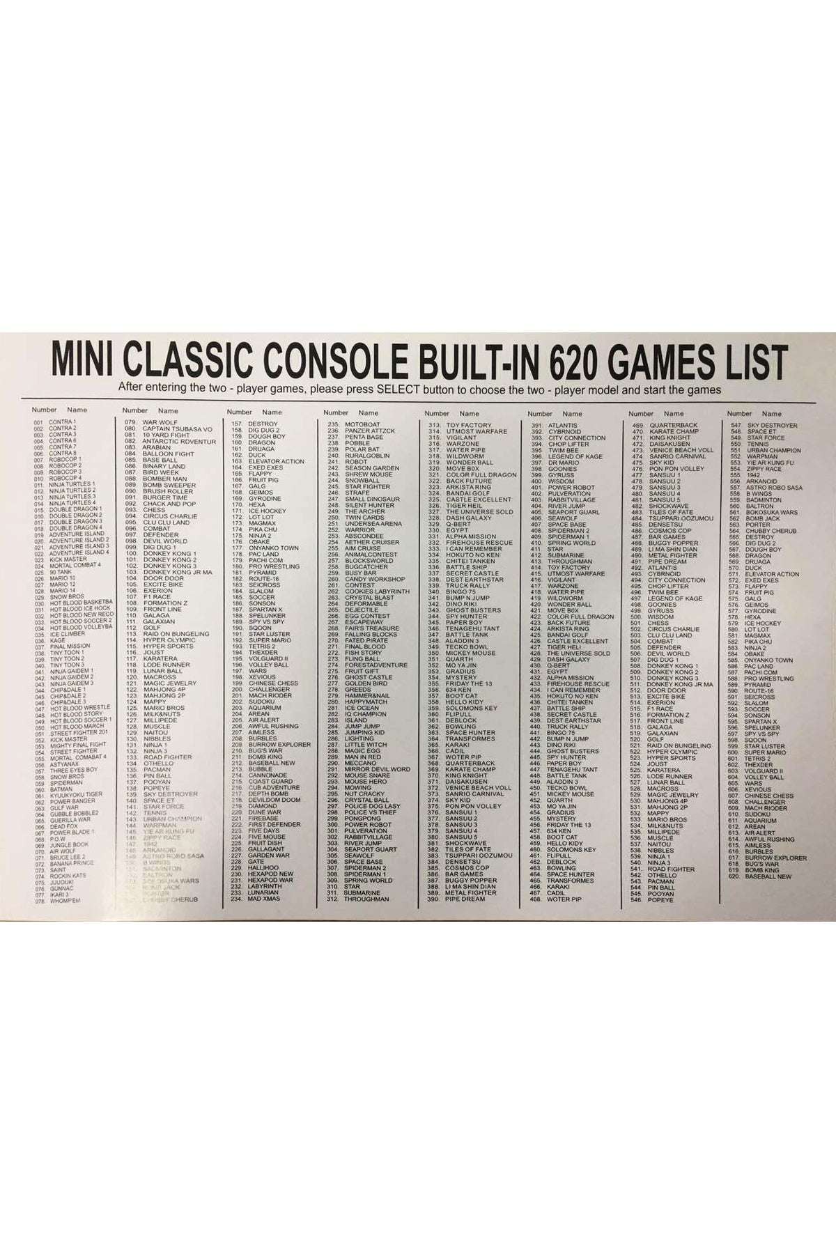 Classic Retro Mini Tv Game i 620 Oyunlu Siyah
