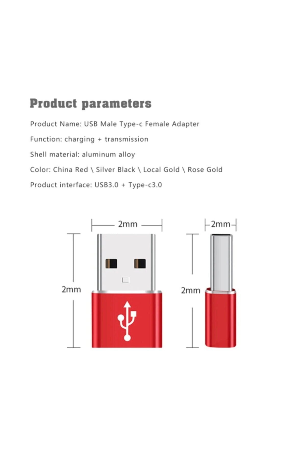 Erkek Usb To Dişi Type-c Çevirici Data Otg Adaptör Dönüştürücü