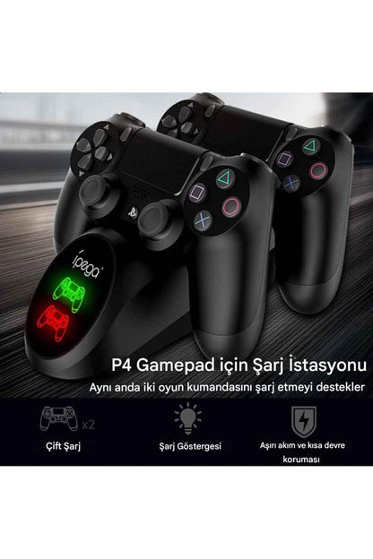 İpega PS4 Kontroller İkili Şarj Dolum İstasyonu Pg-9180