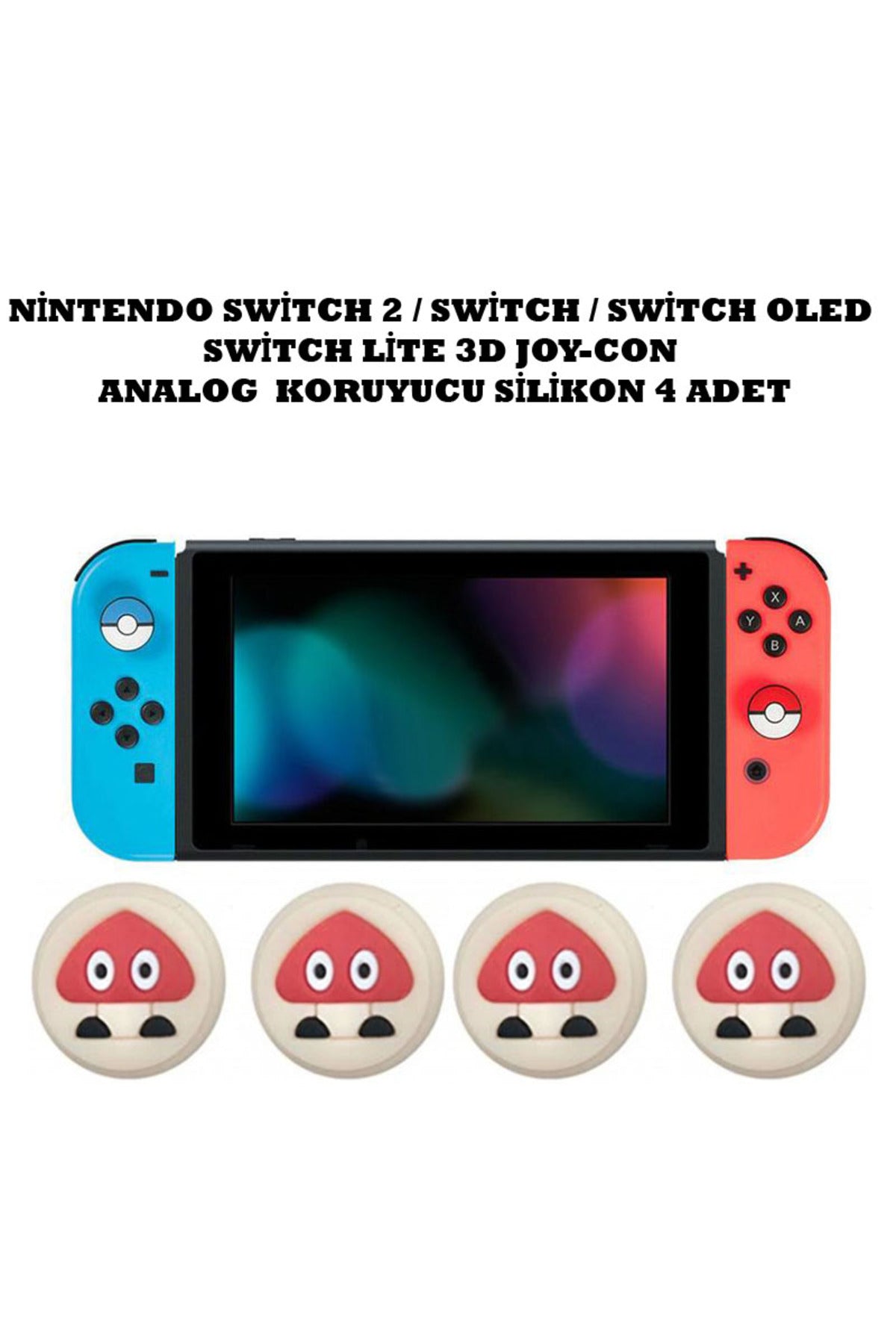 Switch/Switch 2/Switch Oled /Switch Lite Uyumlu Yeni 3D Analog Silikon PAD
