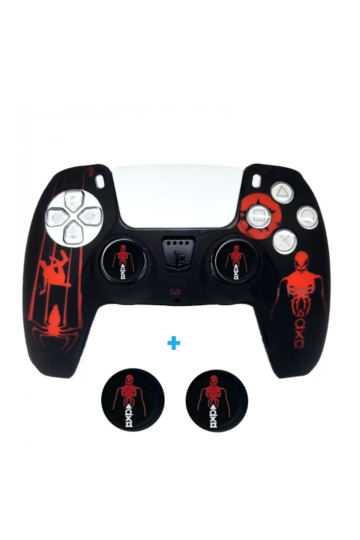 PS5 Dualsense Spider Man 2  Koruyucu Silikon Kılıf + Analog silikon Koruyucu