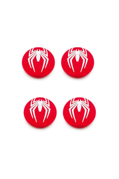 Desenli Sony Ps5/ps4/ps3 Analog Koruyucu Silikon Pad-spider Man Kırmızı