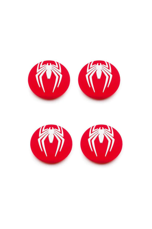Desenli Sony Ps5/ps4/ps3 Analog Koruyucu Silikon Pad-spider Man Kırmızı