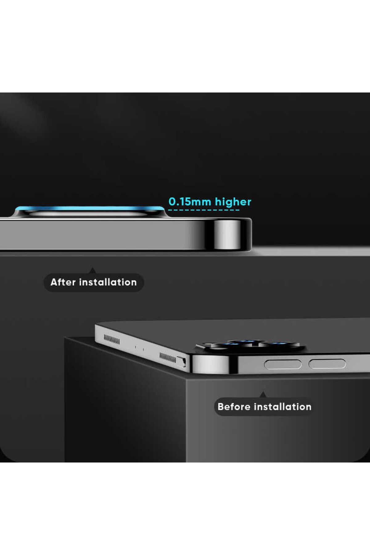 Apple Uyumlu iPad  Pro 12.9 2020 4.nesil Kamera Lens Koruyucu Cam Şeffaf