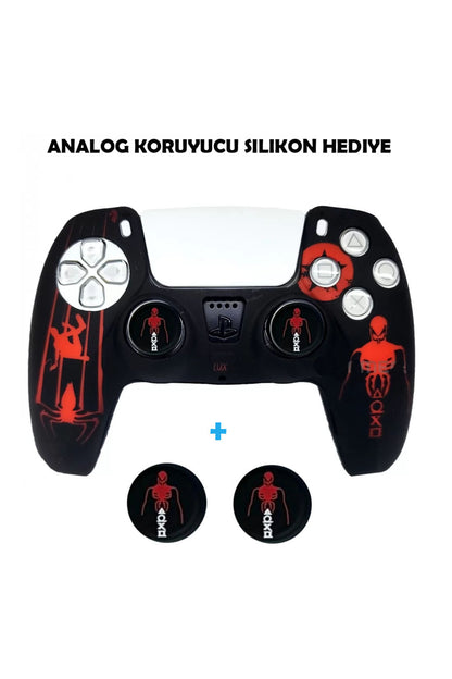 PS5 Dualsense Spider Man 2  Koruyucu Silikon Kılıf + Analog silikon Koruyucu