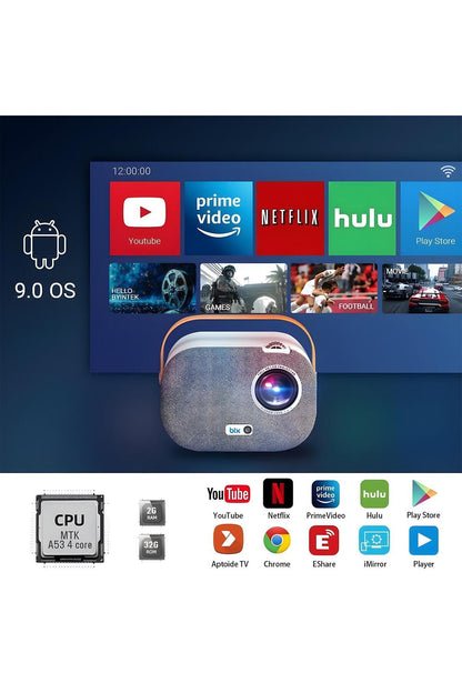 Vega Iı Android Projeksiyon Cihazı Full Hd 1920 1080 4k Desteği 200 Ansı Lümen Wifi Bluetooth Uyumlu
